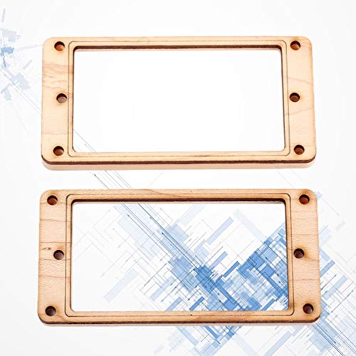 Milisten Acoustic Pickup 2Pcs Pickup Mounting Rings Maple Wood Double Coil Frame Mounting Rings With 8 Screws Replacement Parts For Electric Guitar Khaki V Guitar #TOP4