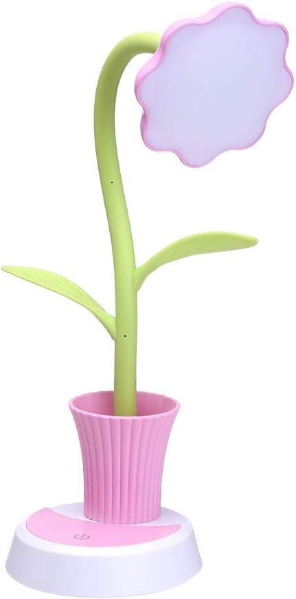 WAJklj USB Chargeable LED Table Lamp 2 in 1 Sun Flower LED Desk Lamp with Pen Holder Children Reading Learning Eye Protect Nigh Lamp (Color : B) : Electronics