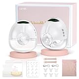 Lulia Wearable Breast Pump Hands Free with 4 Modes and 9 Levels, Electric Breast Pump 6oz Large Capacity, Strong Suction, Private,17/19/21/24MM Flanges Included (2 Packs,White)