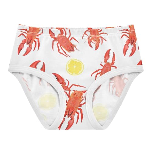Wusikd Lobsters Girls' Underwear Cotton Lemon Girls Briefs Soft Toddler Underwear 2T