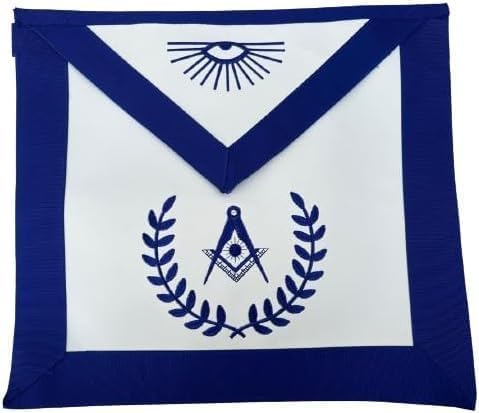 Masonic Regalia Blue Lodge Senior Deacon Officer Apron Machine Embroidered Wreath