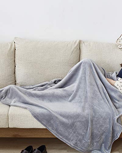 KMUSET Fleece Blanket Grey Queen Size Lightweight Cozy Plush Microfiber Solid Blanket Factory Shop