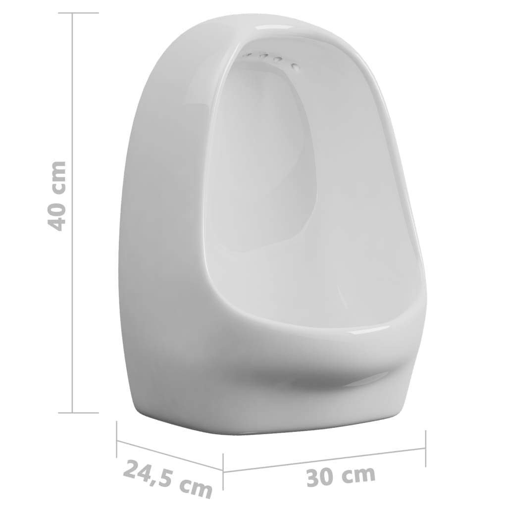 Urinario de pared con válvula de descarga de cerámica blanca para baño LH689341