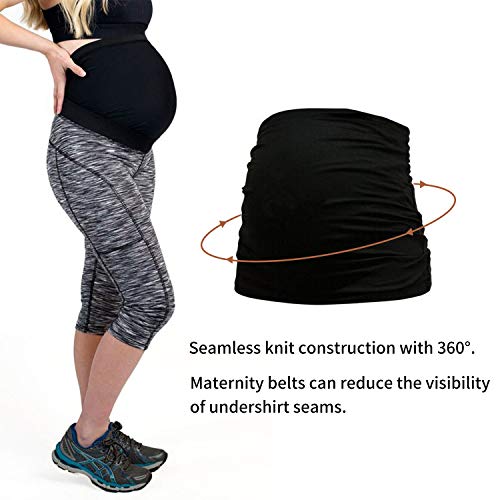 3 Pack Womens Maternity Belly Band For Pregnancy Non-Slip Silicone Stretch Pregnancy Support Belly Belt Bands (Medium, Black+White+Grey) #TOP3