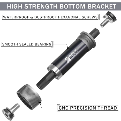 image for BUCKLOS Bike Square Taper Bottom Bracket - 68/80/90/100/110/120x110.5 