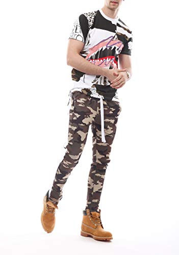 Image of SCREENSHOT Screenshotbrand Mens Hip Hop Slim Fit Track Pants - Athletic Jogger Bottom with Side Taping