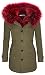 Produktbild Damen Winter Parka Jacke Mantel Winterjacke Wintermantel Kunstfell Kapuze Teddyfell-Futter Gefütter Warm D-122 Rot M