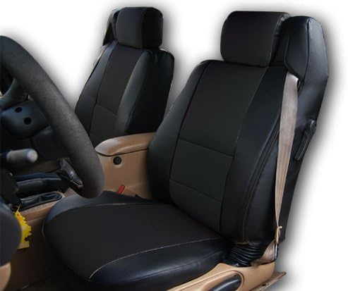 Iggee Fundas de asiento delantero para Chrysler Sebring Convertible Black de cuero artificial de ajuste personalizado para Chrysler Sebring 1996-2000
