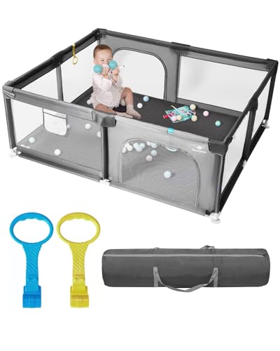 derimkcoa Laufstall Baby mit Spielmatte,Laufgitter Baby,Kinderzaun mit...