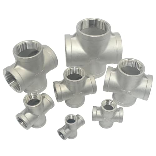 Conector cruzado de 4 vías de acero inoxidable 304 hembra de 1/2 pulgada para tuberías 7