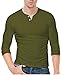 KUYIGO Mens Slim Fit Long Sleeve Fashion Casual Henley T Shirts St Patrick's Day Shirt Tops Army Green Large