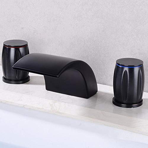 Robinetterie salle de bain cascade dorée double commande - 3