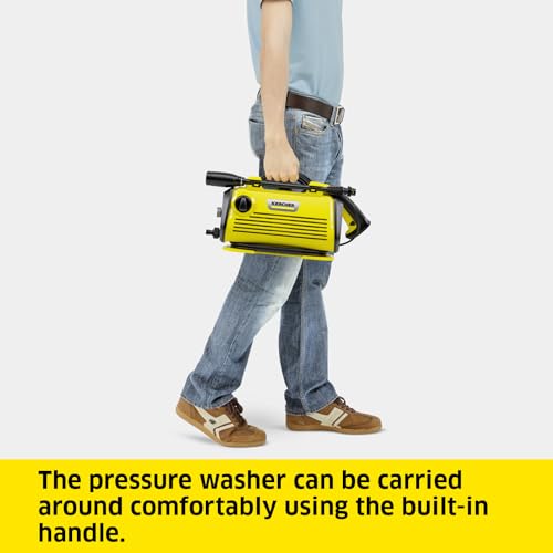 Image of Karcher K 3 - Horizontal Pressure Washer, Pressure: max. 120 bar, Flow Rate: 380 l /h, Area throughput: 25 m /h, Water Filter, Weight: 3.7 kg, Hose and high-Pressure Gun, Lance