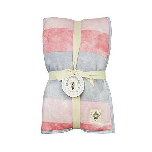 Burt's Bees Baby - Reversible Quilt, Baby and Toddler Nursery Blanket, Organic Cotton Shell & Polyester Fill (Purple Watercolor Stripe)