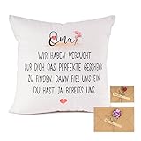 45 x 45cm Kissenbezug Lustige Sprüche Kissenhülle 2 Grußkarten Oma Kissenbezug Geschenk für Großmutter zum Geburtstag Weihnachten Muttertag usw.