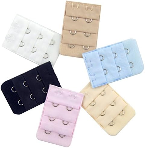 Lucky Fitness 15pcs Ladies General Bra Extenders Strap Extension 2 Hooks 3 Rows Adjustable Belt Buckle Multicolor