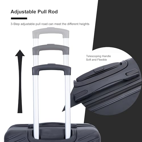 Image of Travelhouse 4-Piece Hardside Luggage Set with Spinner Wheels & TSA Lock | Lightweight ABS hardside set: 16 inch personal item + 20 inch carry-on + 24 inch + 28 inch checked