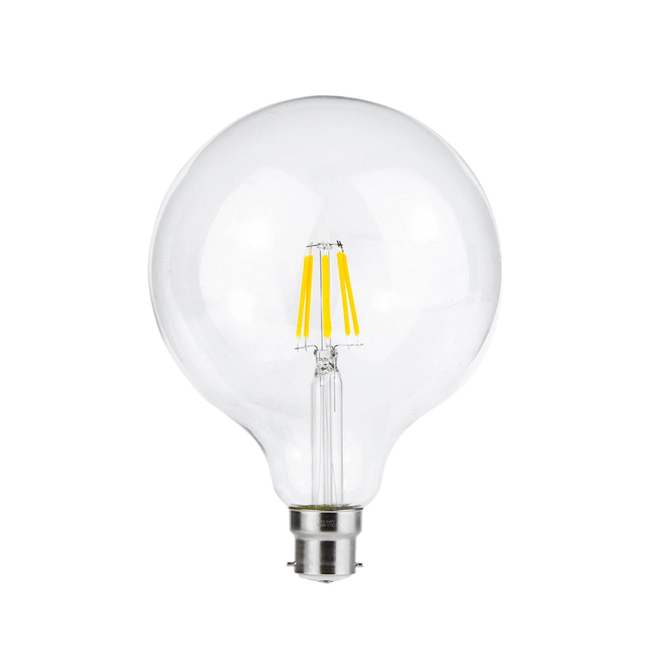 G.W.S® LED Filament Bulb, G125 B22 Bayonet, LED Globe Bulb, 8W Dimmable Day White 6400K, Clear Glass — image 1