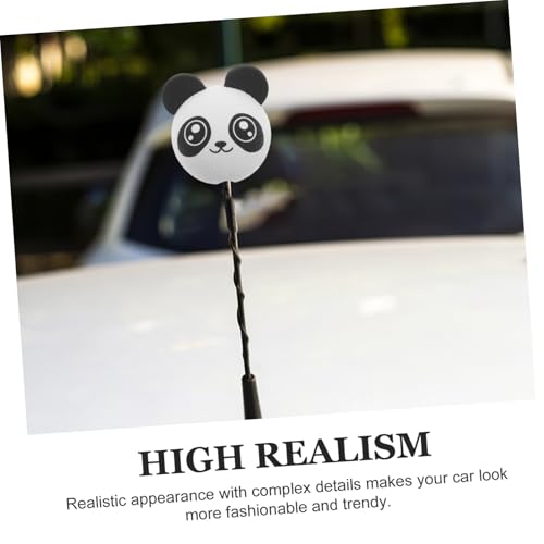 Cute Big Eye Panda EVA Decorative Antenna Ball Anti Collision Vehicle Roof Ornament Universal Car Accessories for Trucks SUVs & More