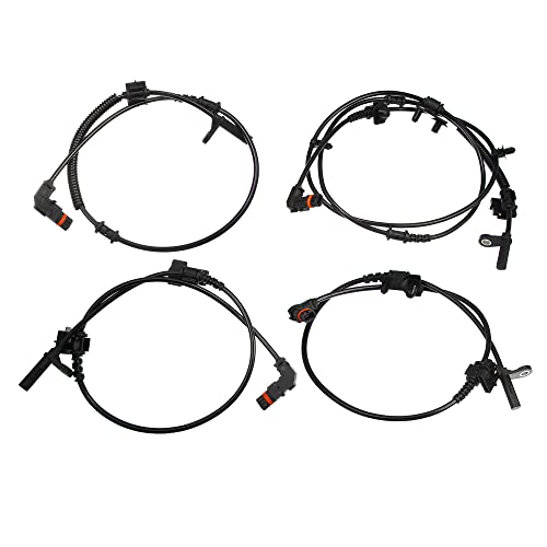 Motoforti Front Rear Left Right ABS Sensor, Wheel Speed Sensor, for Dodge Charger 2006-2010, Plastic, No.4779247AC, Black, 4pcs
