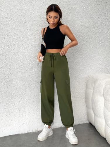 Image of dockstreet Women Cargo Joggers in Pure Thick Hosiery Soft Cottonfor a Relaxed Feel /Multipurpose in Their use for Athletic, Casual, Everyday wear and Suitable for All Seasons