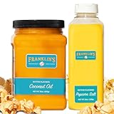 Franklin's Gourmet Popcorn - 19 oz. Butter Flavored Popcorn Seasoning Salt, 30 oz. Butter Flavored Coconut Popcorn Oil - Authentic Movie Theater Taste - Made in USA