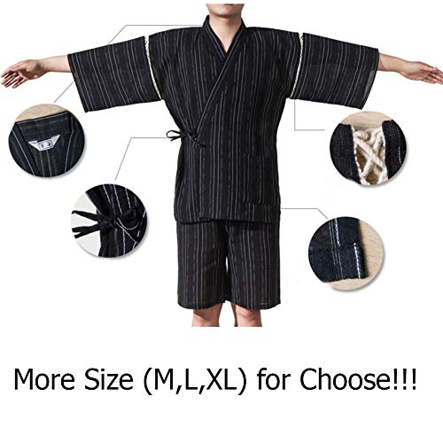 FANCY PUMPKIN Jinbei Men's Japanese Style Dressing Gown Kimono Pajamas Suit Size3