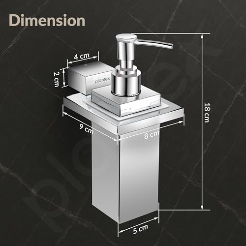 Image of Plantex 304 Grade Stainless Steel Liquid Soap Dispenser /Shampoo /Handwash Dispenser for Washbasin /Bathroom Accessories - (Tesla, Chrome)