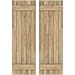 Ekena Millwork ARW101BB518X57UNH Americraft Five 2 Exterior Real Wood Joined Board-n-Batten Shutters (Per Pair), 17 1/2"W x 57"H, Unfinished