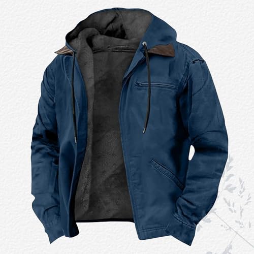 Men Winter Jacket Hoodies Fleece Lined Thick Warm Sweatshirt Outwear Zipper Casual Sherpa Coat with Pocket Plus Size2