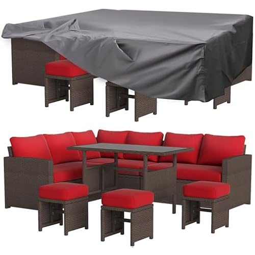 U-MAX Patio Furniture Set with Waterproof Cover, 7 Pieces Outdoor Sectional