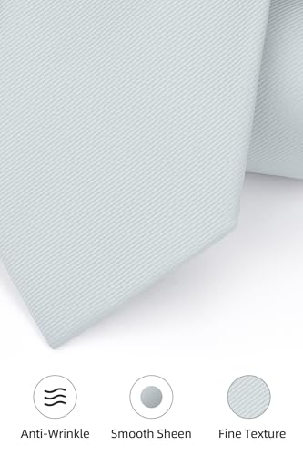 Image of HISDERN Mens Ties Solid Color Ties for Men Formal Necktie with Pocket Square Set Satin Silk Neck Tie Handkerchiefs Set