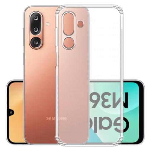 Image of Amazon Brand-Solimo Anti Dust Plug Mobile Cover (Soft & Flexible Back case), for Samsung Galaxy M36 5G / F36 5G (Clear)