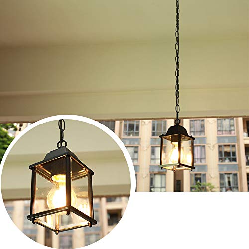 E27 Hangende Lampen Buiten Hanglampen Zwart Retro IP23 Plafondverlichting Vintage Industriële Metalen Hanglampen… - Afbeelding 6