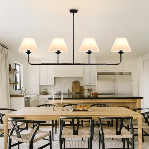 65"Modern Linear Chandelier with Fabric Shade,Large Black Chandelier by Wvsrbyr - Used condition - Image 3