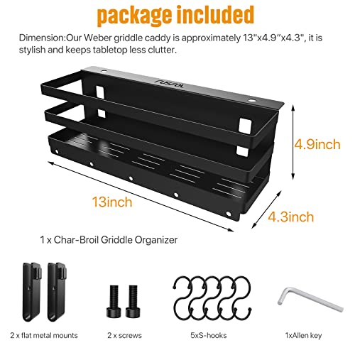 RUSFOL Upgraded Stainless Steel Griddle Caddy for Weber Spirit Series Griddles, with an Allen Key, Space Saving BBQ Accessories Storage Box, Free from Drill Hole&Easy to Install - Thumbnail 6