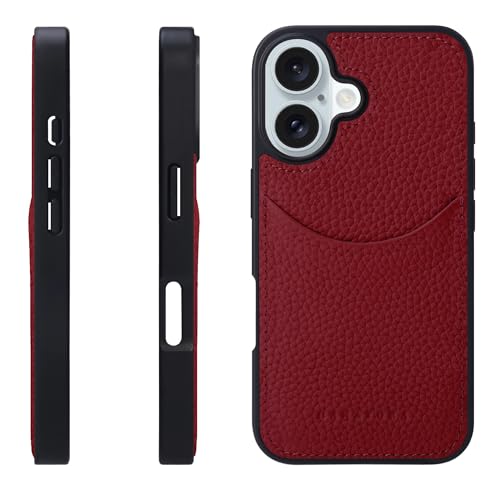 HANATORA for iPhone 16 �P�[�X �{�v �ϏՌ� �X�}�z�P�[�X �X�}�z �R�[�h�z���_�[ �t�� �V�������N�J�[�t���U�[ �M�t�g �}�O�l�b�g�Ȃ� ���b�h CPG-16-Red