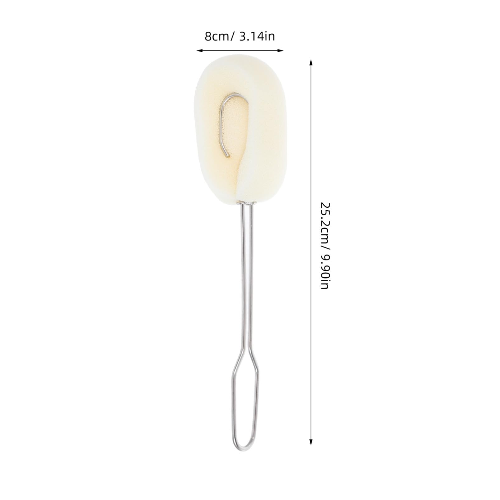 2 Piezas Cepillo para Botellas Acero Inoxidable con Mango Ergonómico Cabezal de Esponja Reemplazable Unidades para Limpieza de Biberones Vasos y Cristalería Cocina Hogar