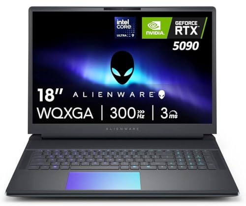Image of Dell Alienware 18 Area-51 Gaming Laptop 18 inch 2.5K WQXGA Anti-Glare Display (Intel Ultra 9 275HX, GeForce RTX 5090, 64GB DDR5, 2TB PCIe SSD, Wi-Fi 7, Backlit KYB, Bluetooth 5.4, Windows 11 Home)