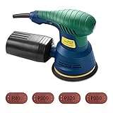 🗼【Sechs Geschwindigkeitsregelung & Fest montierte Staubbox】Rumia Exzenterschleifer mit variabler Drehzahl erfüllen die Schleifanforderungen verschiedener Materialien wie Holz, Farbe, Metall und Kunststoff. Fest montierte Staubbox und eingebaute Vakuumlüfterblätter für feines, drallfreies Polieren.