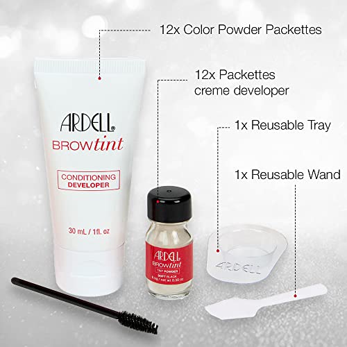 Ardell at Home Eyebrow Tint Kit, Soft Black, Semi-Permanent, Vegan Friendly (Pack of 1)