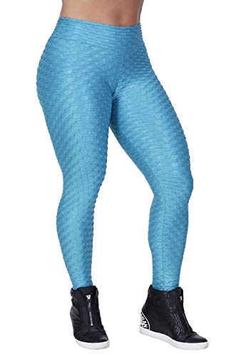 Calça Legging Fitness Feminina Dily Alto Relevo Cirrê Compressão Zero Transparencia