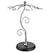 MyGift 6-Hook Countertop Wine Glass Holder, Artistic Freestanding Silver Tone Metal Stemware Rack with Elegant Scrollwork Design