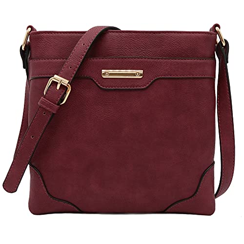Preisvergleich Produktbild Umhängetasche, mittelgroß, solide, modern, klassisch, vergoldet., Violett (magenta), Einheitsgröße