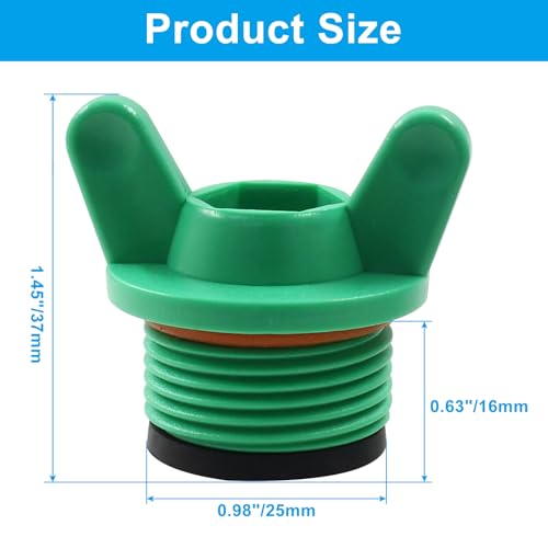 Rierdge 5 Pack 3/4\" PT Male Thread PPR Pipe Fitting End Caps, 25mm Water Hose Plug with Butterfly Handle for Close the End of PPR Pipe or Fitting, Green - Thumbnail 3
