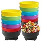 12 Pcs Salsa Bowls, 10.6 oz Multicolor Plastic Mexican Bowls(4.53' Diameter), Guacamole Cute Chips and Food Serving Dish for Party Fiesta Chip Dish food Candy