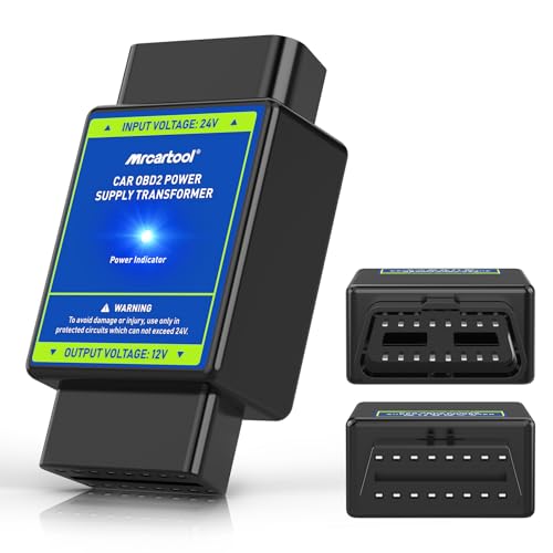 MRCARTOOL Convertisseur Tension OBD2 24V vers 12V transformateur 16 Broches