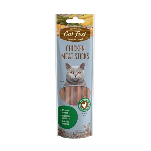 Image of Barkbutler x Catfest Meat Sticks Chicken, Cat Treat - 45g| Protein Packed, Made with Natural Ingredients|0% Artificial Flavours, Colours or Preservatives|Select Grade, for All Cat Breeds