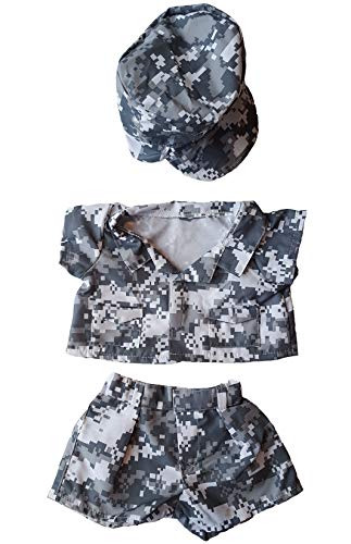 Army Digital Camos wtih Cap Outfit Teddy Bear Clothes Outfit Fits Most 14 - 18 Build-A-Bear, Vermont Teddy Bears, and