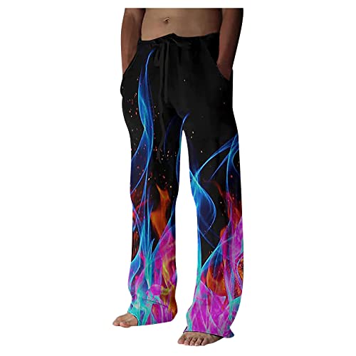 Pants For Men, Linen Pants Mens Black Mens Sleep Pants Lounge Men Summer Lightweight Cotton Linen Mens Grey Pants Yoga Ment White Beach Men's Relaxed Fit Purple,Xxl #TOP5